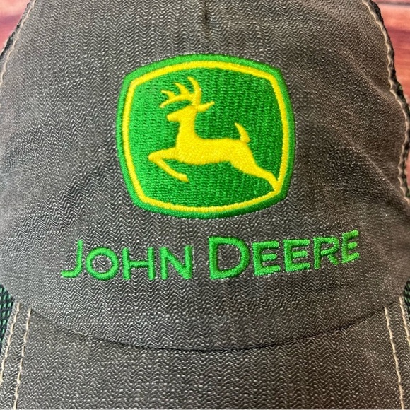 John Deere Dark Grey Mesh Snapback OS Hat Cap Unisex - Picture 3 of 12